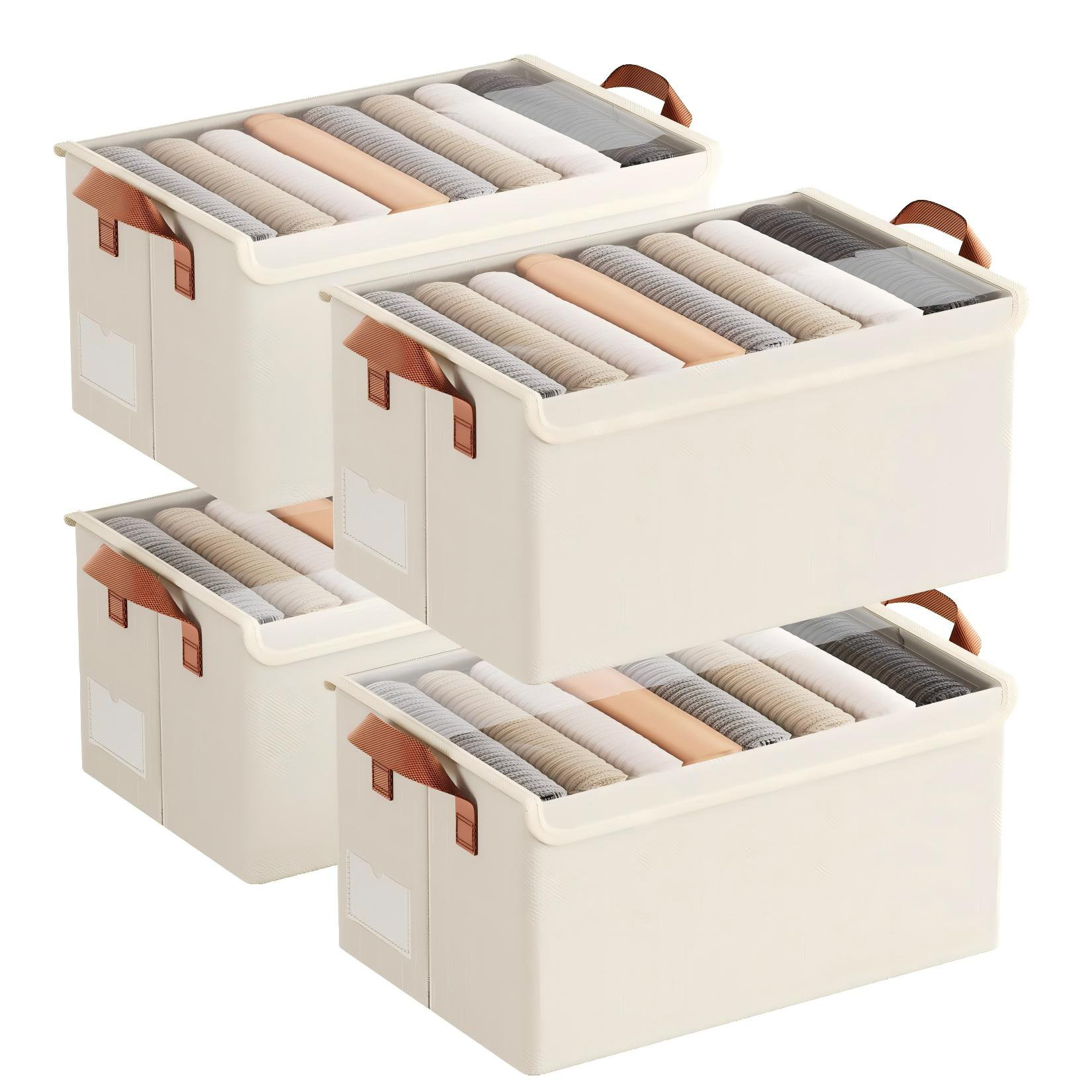 Corrigan Studio® Metal Frame Clothes Organizer Bins, Stackable Fabric ...