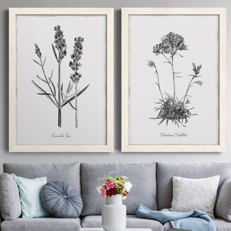Simply Lavender - Ensemble de 2 peintures sur toiles encadrées, Blanc, H 20 po x l 34 po x P 1,5 po
