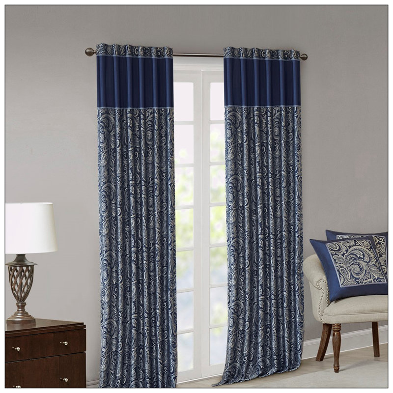 Paire de rideaux en jacquard