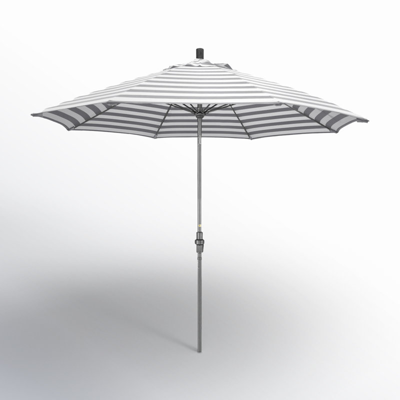 Parasol de marché 9 pi Hemenway, Rayure Cabana grise / blanche
