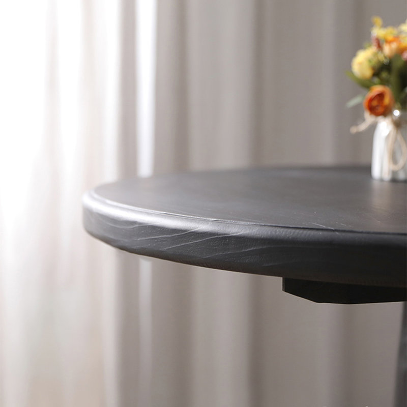 Black Round Solid Wood Dining table, 29.53"H x 39.37"L x 39.37"W