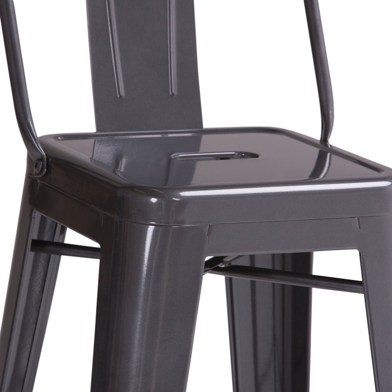 Tabouret 30 "en métal (ensemble de 2), Gris