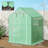 Portable Greenhouse Walk-In Green House with Roll Up Door, Green-98229937