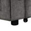 Lit gris avec rangement caché, porte-gobelets pratiques, espace de rangement modulaire en L à ports intégrés, ports, chenille, élégant-1675768480