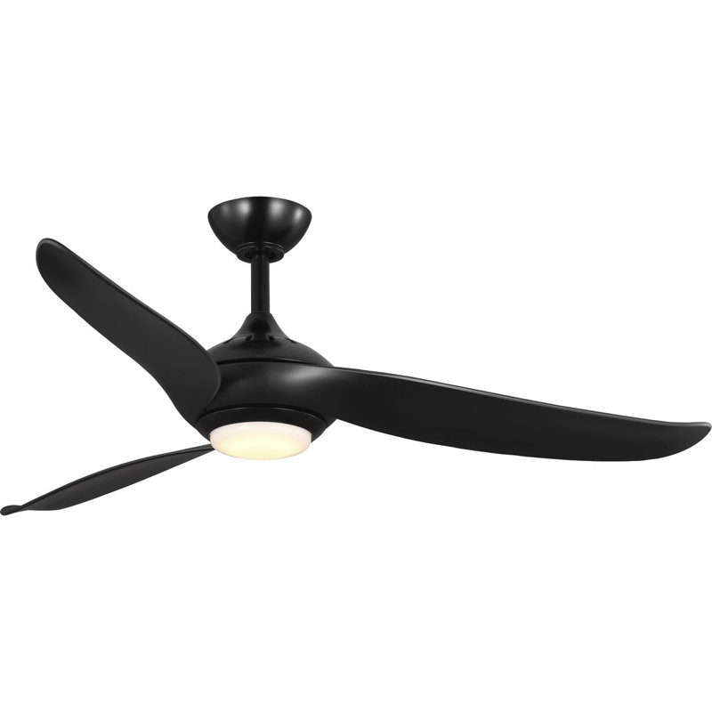 Conte 52'' Ceiling Fan with LED Lights, Matte Black, Matte Black