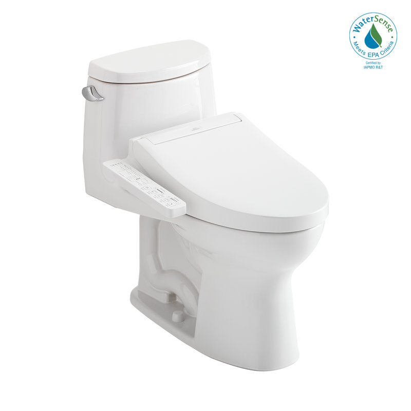 TOTO® WASHLET+® UltraMax® II One-Piece Elongated 1.28 GPF Toilet and WASHLET+® C2 Bidet Seat, Cotton White