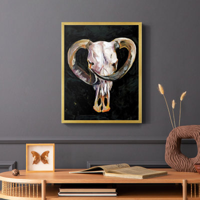 Horned Skull II Framed Print - Solid Wood