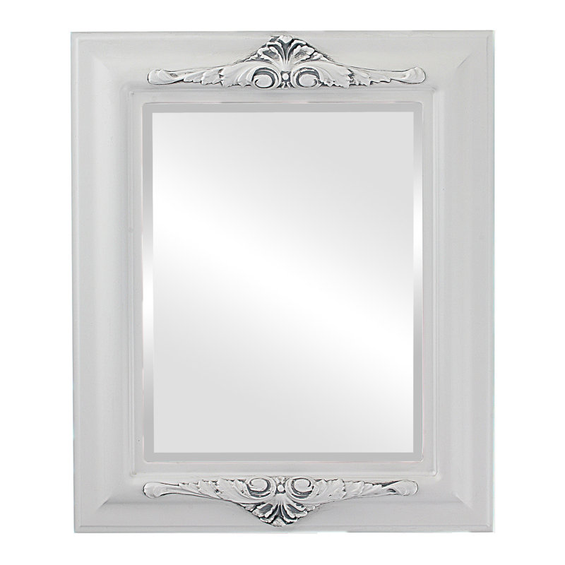 Miroir décoratif traditionnel Wokeham, H 21 po x l 17 po, Lin blanc