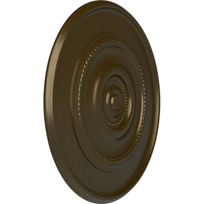 Endurathane Traditional Reece Ceiling Medallion, 24 3/8"OD x 1 1/8"P (Fits Canopies up to 5 7/8"), Hand-Painted Brass Finish