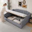 Lit de jour rembourré en lin avec rangement spacieux sous le lit, structure double en bois massif durable-2140336686