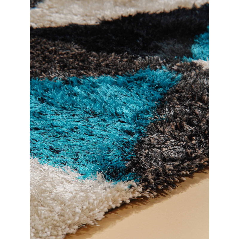 Chosposi HAND TUFTED SHAG POLYESTER ECO-FRIENDLY AREA RUGS - Multicolor | Geometric Design, Rectangle 6' x 9'