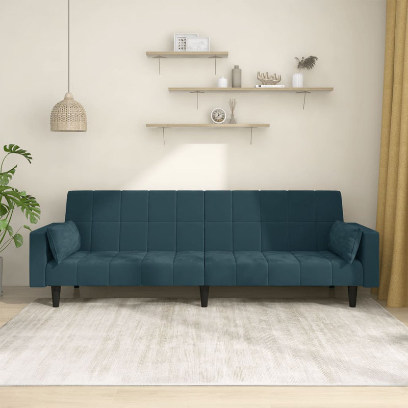 Terrene 86.6'' Velvet Sofa, Blue Velvet