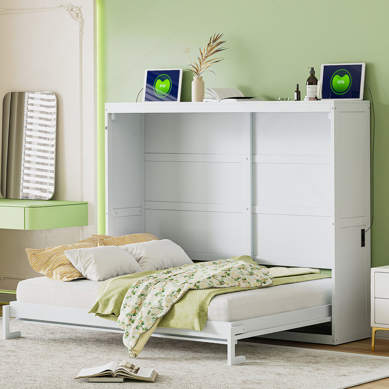 Lit escamotable, cadre de lit mural pour la maison, White