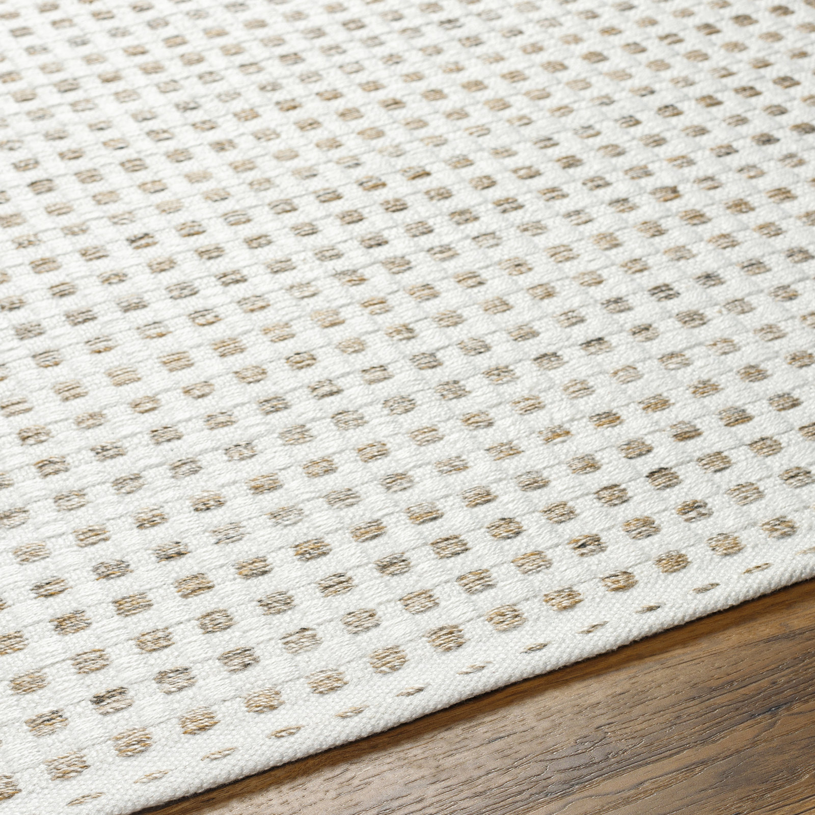 Gilson Hand-Woven Beige Geometric Rug, Rectangle 2' x 3', Beige