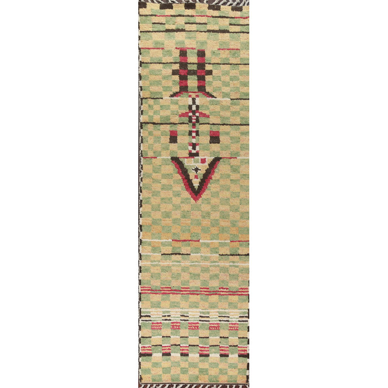 One-of-a-Kind 2'10" X 12'3" New Age Runner Wool Area Rug in Multicolor