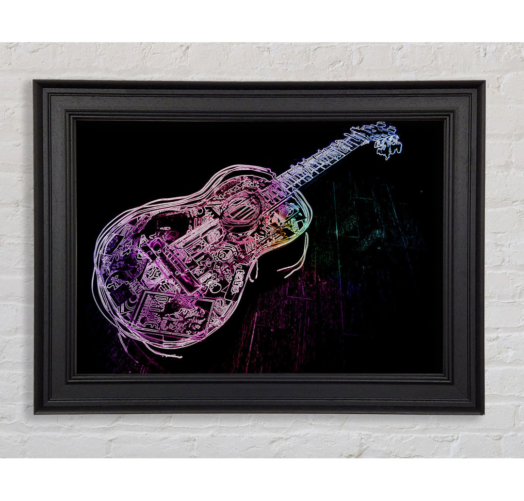 Gitarre Graffiti Gerahmter Druck