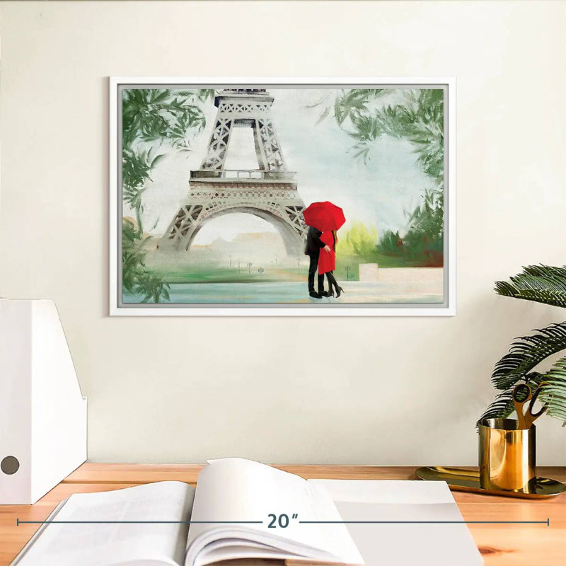Romance tropicale à Paris, Cadre flottant blanc, 13 po x 9 po