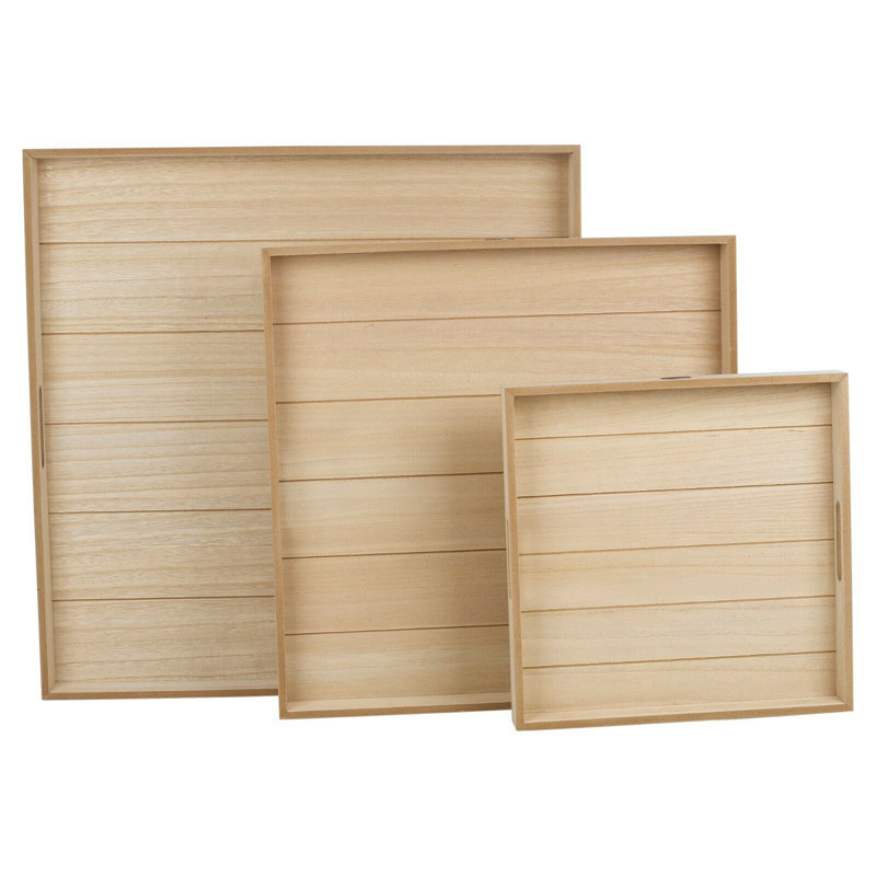 Straus Tray - Set of 3, Brown