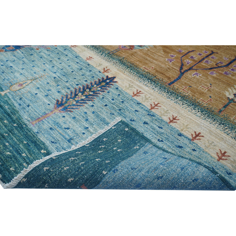 High-Quality Hand-Knotted Blue And Multi Area Rug