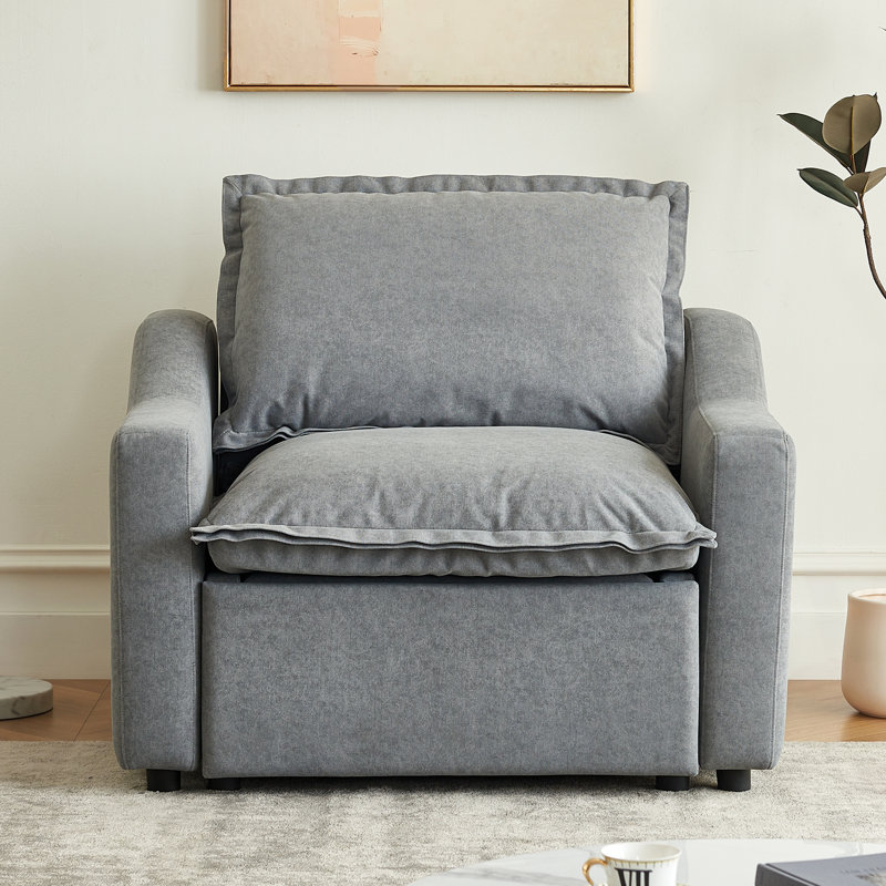 Fauteuil inclinable électrique en tissu avec ports de chargement USB, canapé une place zéro gravité avec accoudoirs inclinés - Gris