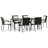 Dassler Wicker Patio Dining Set with Rectangular Table , Cushions Included-470561313-483699216-483699217