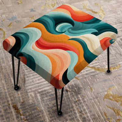 Mod Wave Revival - Midcentury Rectangle Ottoman
