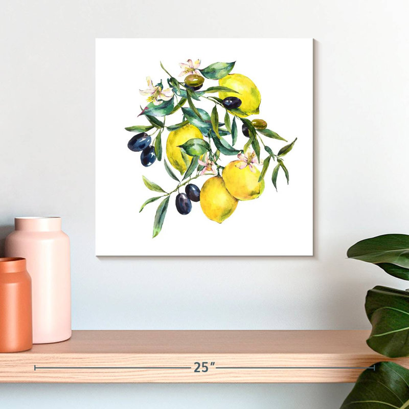 Yarlin Olives d'été et citrons, H 16 po x l 16 po