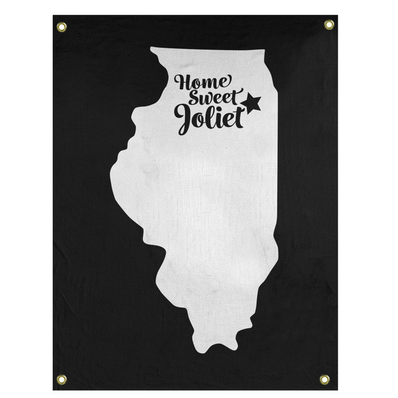 Tapisserie murale joliet illinois, H 36 po x l 26 po, Noir