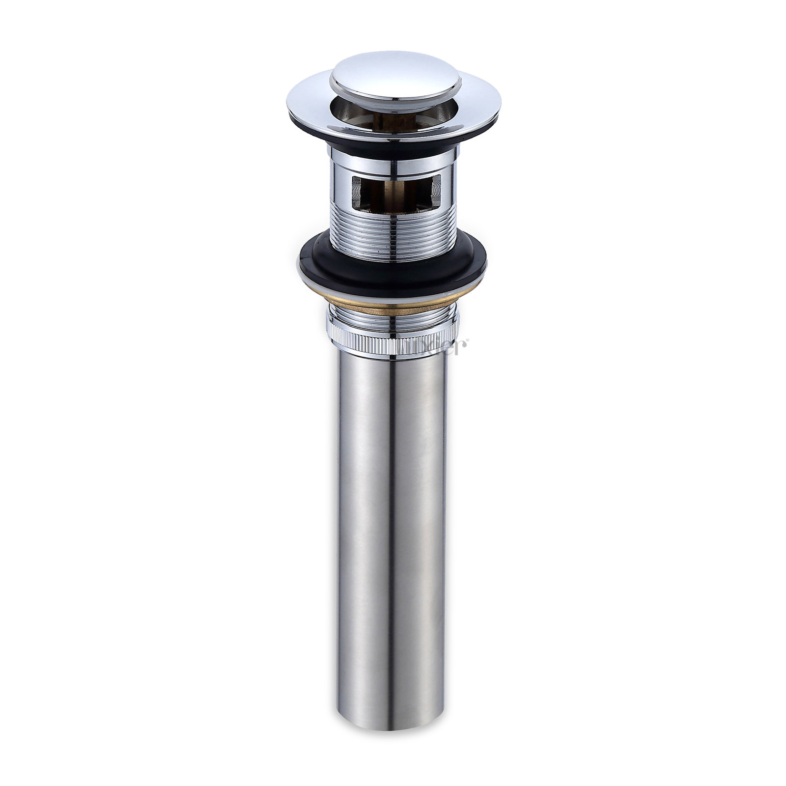 Pop-Up Bathroom Sink Drain Stopper with Overflow, Chrome