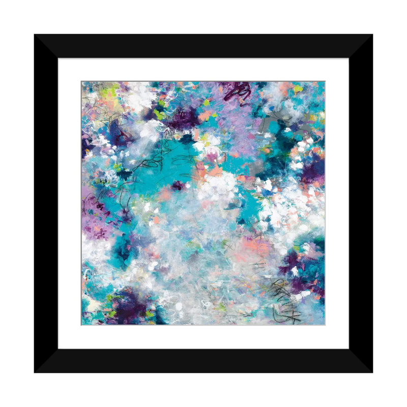 « promesse », impression sur toile, H 16 po x l 16 po x P 1 po, Papier beaux-arts encadré noir, Blanc