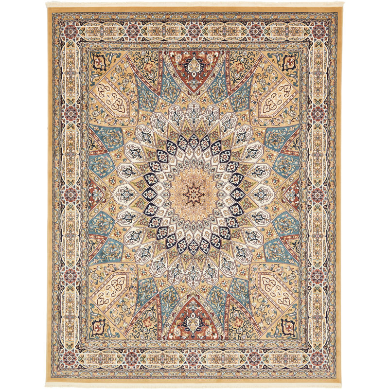 Tapis bleu Jackson Jackson, Beige/Burgundy, Rectangle 3 pi 1 po x 5 pi 3 po