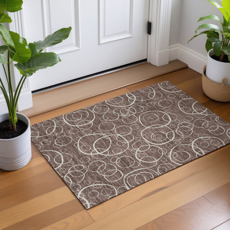 Machine Washable Indoor/Outdoor Orville ACN2407 Geometric Rug, Rectangle 1'8" x 2'6"