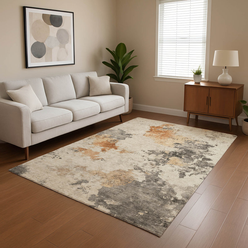 Premium Machine Washable Dockside AMF1803 Modern Rug, Rectangle 3' x 5'