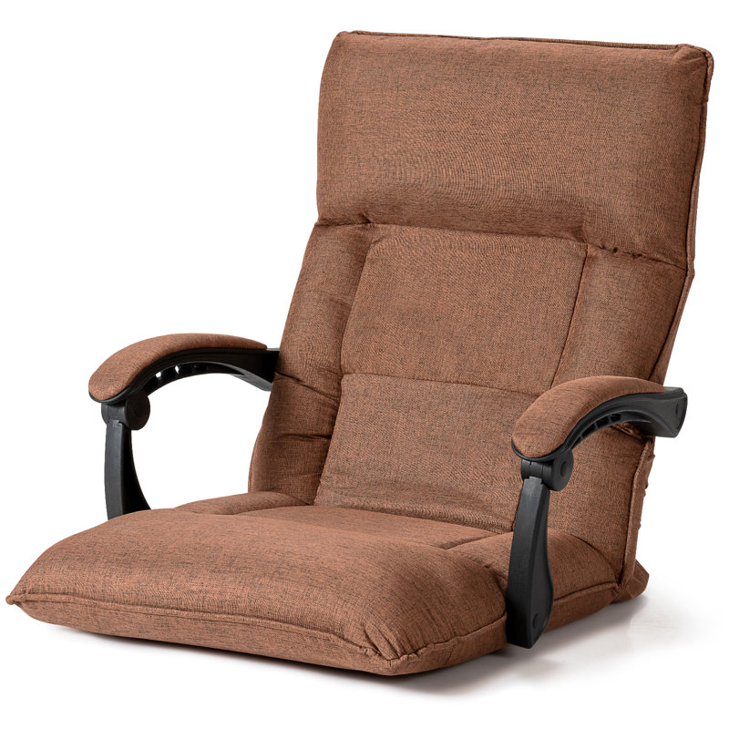 Isabelle & Max Caceres Reclining Floor Game Chair in Grey, Brown