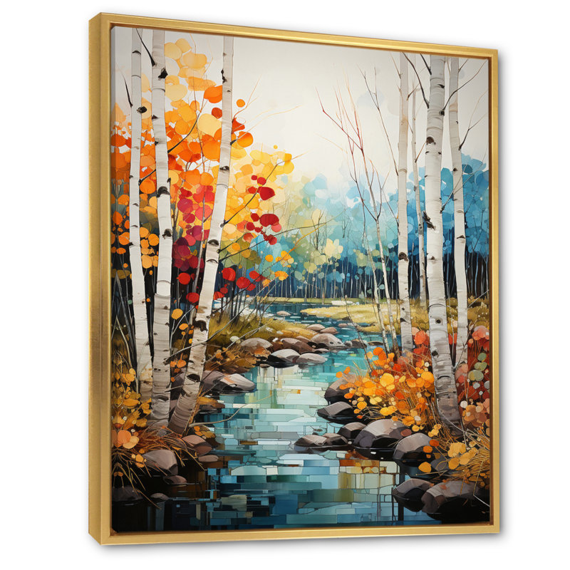Damylah Birch Woods Autumn Harmony IV, reproduction d'art sur toile encadrée, H 40 po x l 30 po x P 1,5 po
