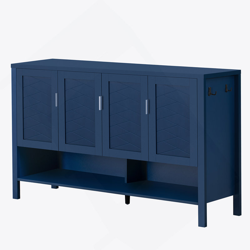 Buffet de rangement avec 4 portes, buffet avec tablettes réglables, armoire d'appoint pour le salon, la salle à manger, le bureau