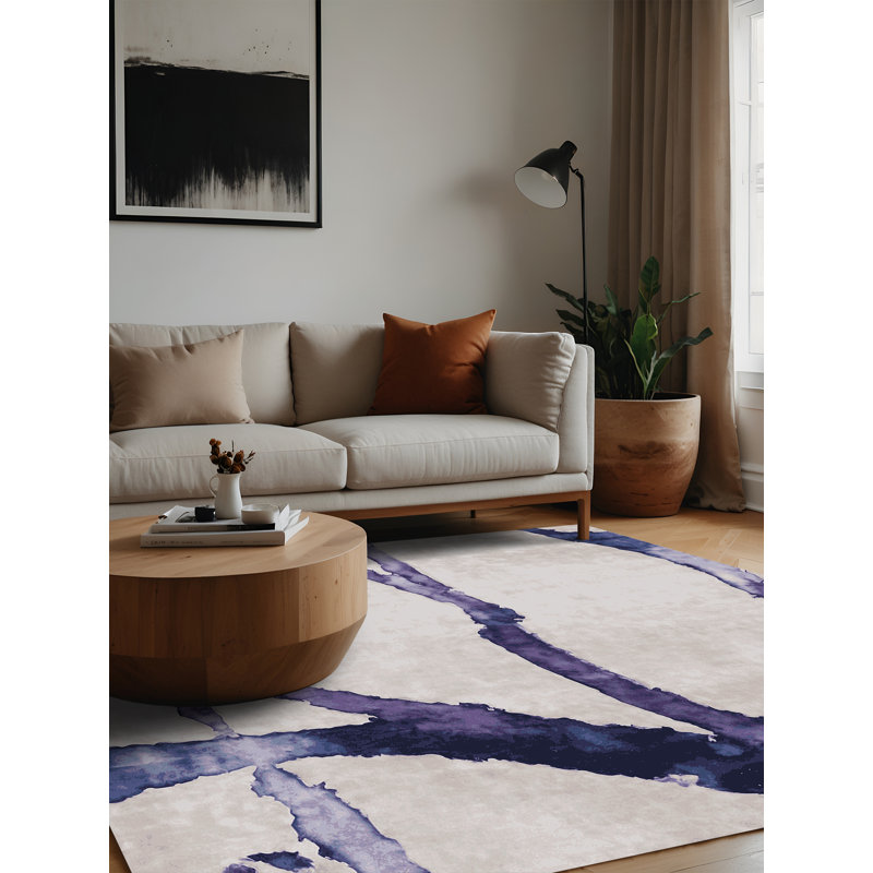 Machine Washable Gray Area Rug, Square 7'