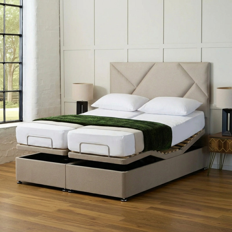 Upholstered Bed, Plush Mink, King (5ft): 160 cm x 209 cm