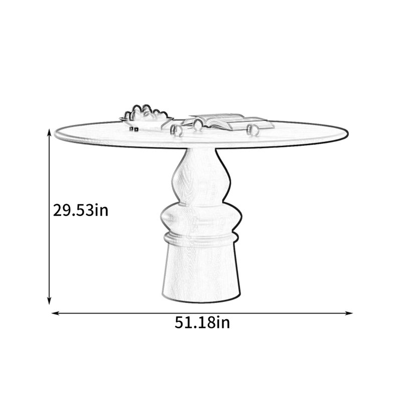 Table ronde rétro française, H 29,53 po x L 51,18 po x l 51,18 po