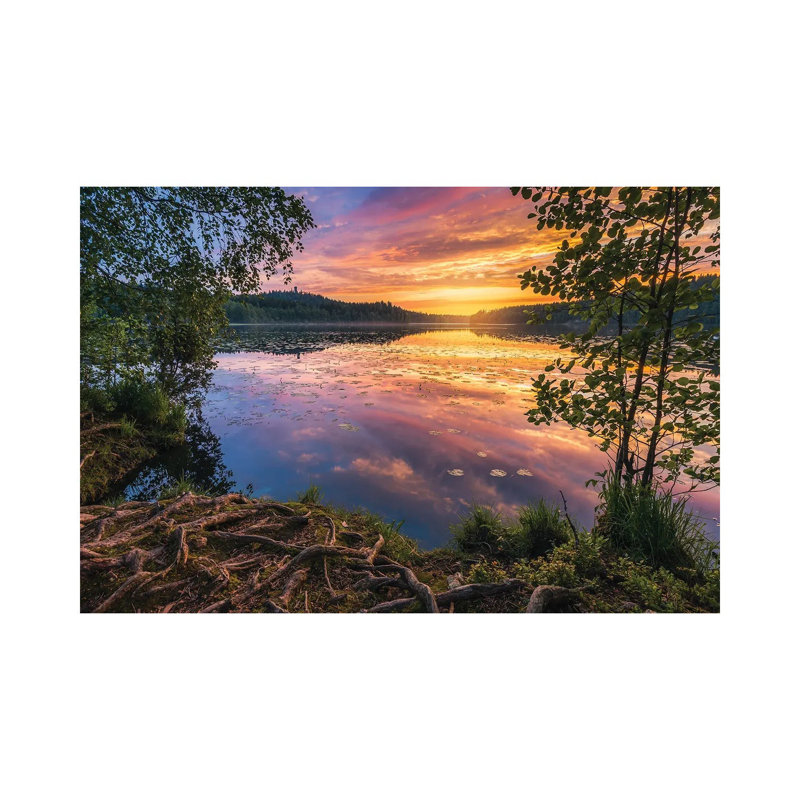 Summer Evening At Aulangonjärvi by Lauri Lohi - Wrapped Canvas Print, 20.32 cm H x 30.48 cm W