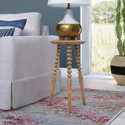 Lessing Round Solid Mango Wood End Table