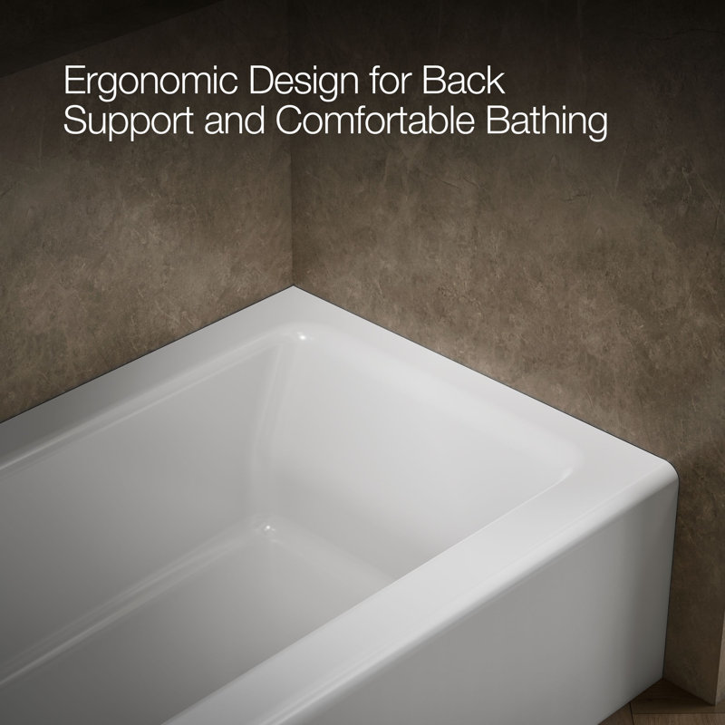 Bellwether® 60" x 32" Soaking Bathtub, White, Left