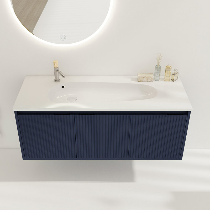 Meuble-lavabo mural simple 47 po avec plateau en résine Lica