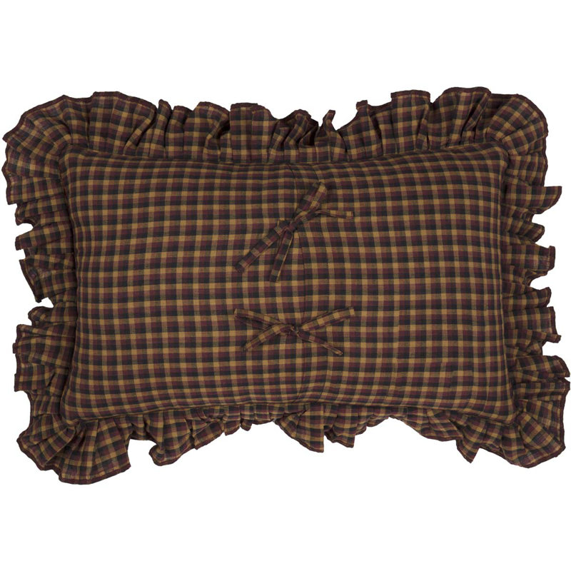 Primitive Stars Plaid Cotton Blend Reversible Throw Pillow
