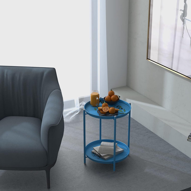 Olilawn Top End Table,outdoor side table, double-layer design, various colors available, Navy