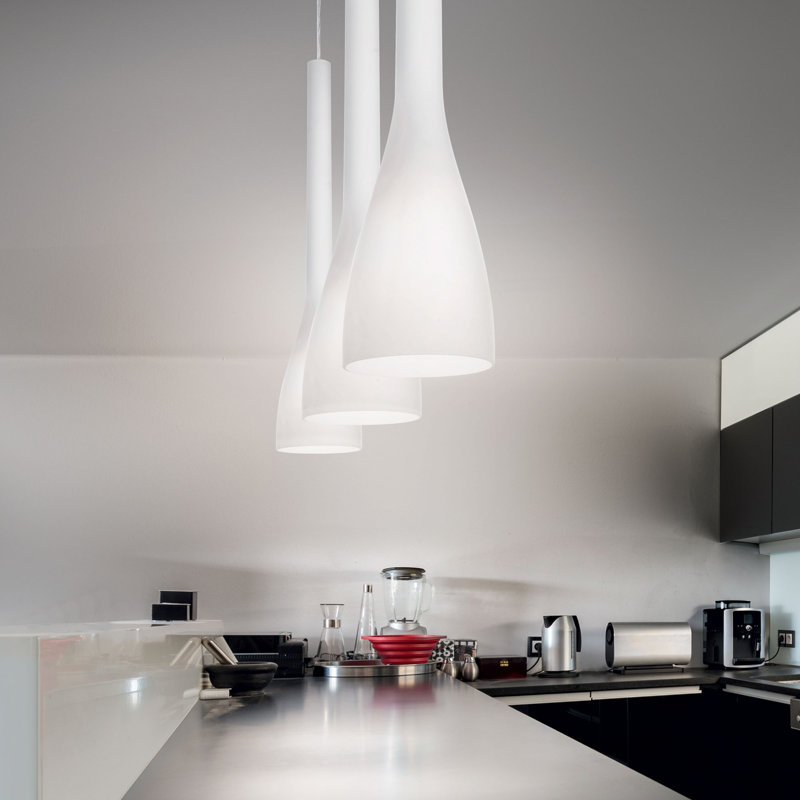 1 - Light Pendant, 257cm H x 10.5cm W x 10.5cm D, White
