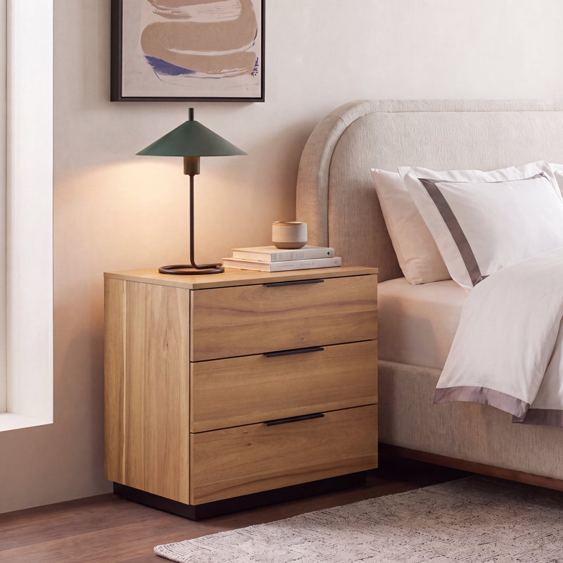3 - Drawer Nightstand, Natural