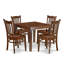 Ensemble de table de cuisine 5 pièces pour 4 personnes comprenant une table de salle à manger carrée et 4 chaises en bois massif, acajou-106903850-106903849-122935445