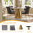 Magallanes 4-Person Round Marble Table Velvet Chairs Dining Set-1463240003-1463240056