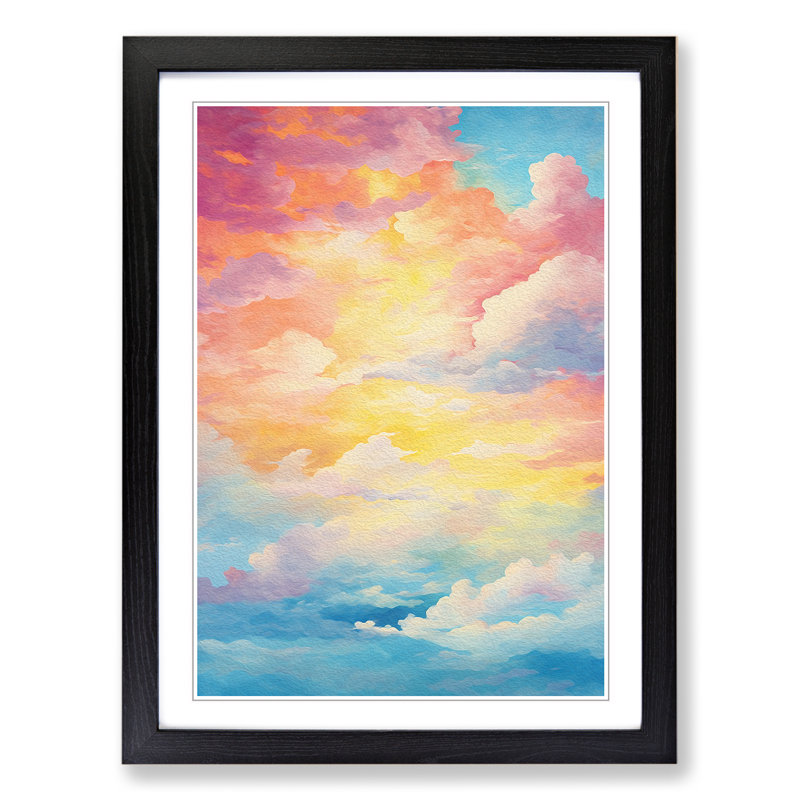 Single Picture Frame Print on Wood, Black Framed, 46cm H x 34cm W